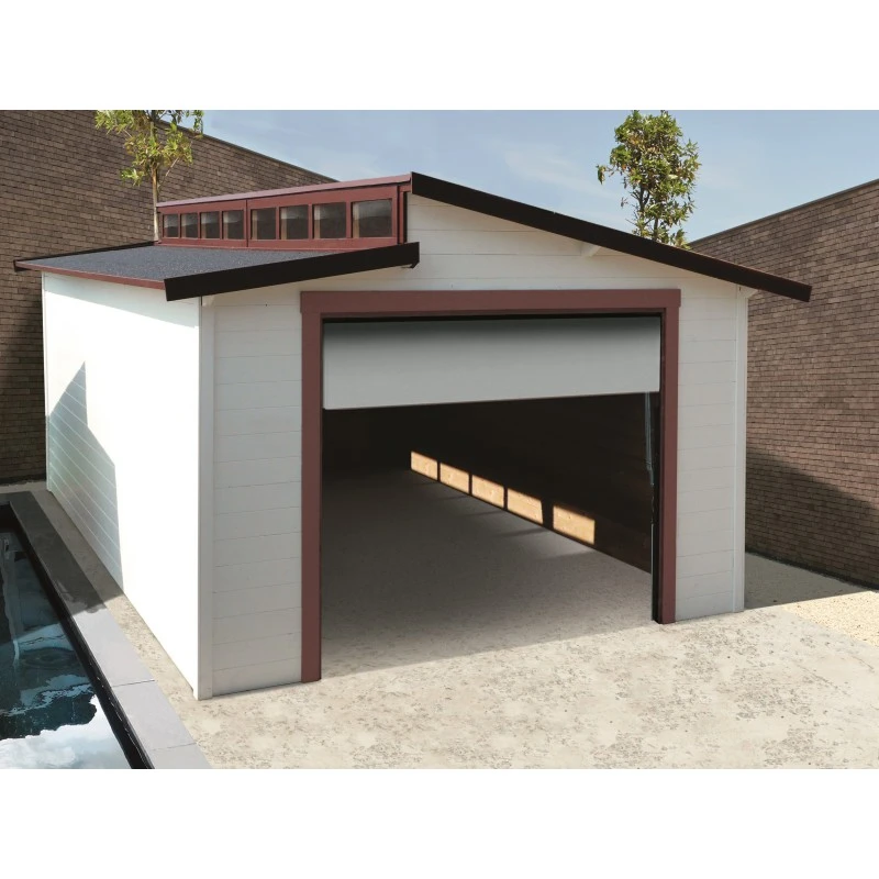 Garage Torino 20,91m² Avec Porte Sectionnelle Motorisée Madriers 28mm SOLID 1 Garage Torino 20,91m² Avec Porte Sectionnelle Motorisée Madriers 28mm SOLID