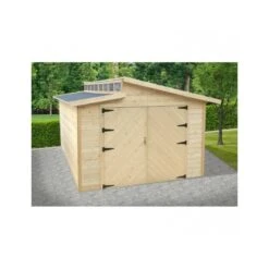 Garage Torino 20,91m² Madriers 28mm Avec Double Porte Battante - SOLID