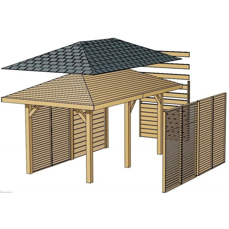 Jalousie Fixe 90cm Pour Pavillons KIOSK En Bois Traité Autoclave - SOLID 3 Jalousie Fixe 90cm Pour Pavillons KIOSK En Bois Traité Autoclave - SOLID – Image 3