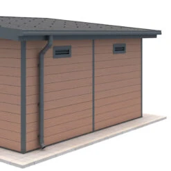 Kit Gouttières Anthracite - Pack Prêt à La Pose Pour Abri PREMIUM Woodlife Garden Monopente De Largeur 4m