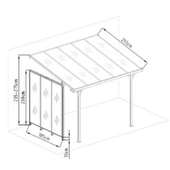 Panneau Latéral En Aluminium Et PC 4mm Pour Toit De Terrasse Anthracite 2,5m X-METAL -Jardin Extérieur Boutique panneau lateral en aluminium et pc 4mm pour toit de terrasse anthracite 25m x metal 2
