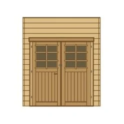Paroi Frontale Double Porte L.210cm Pour Carport Bois Traité - SOLID