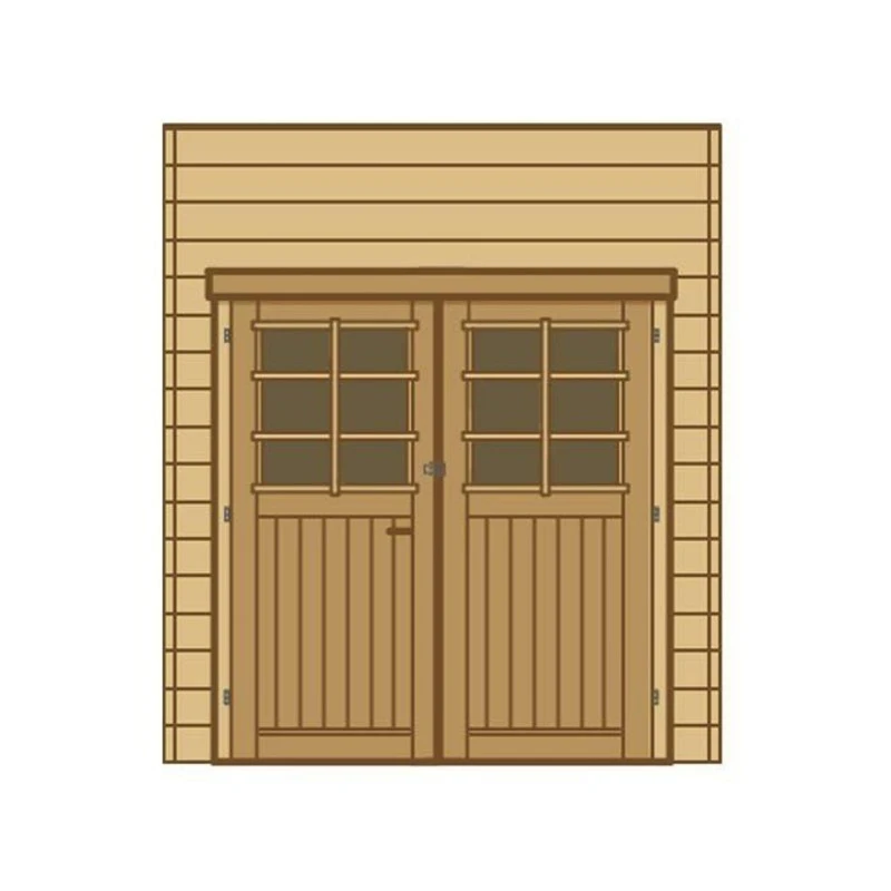 Paroi Frontale Double Porte L.210cm Pour Carport Bois Traité - SOLID 1 Paroi Frontale Double Porte L.210cm Pour Carport Bois Traité - SOLID