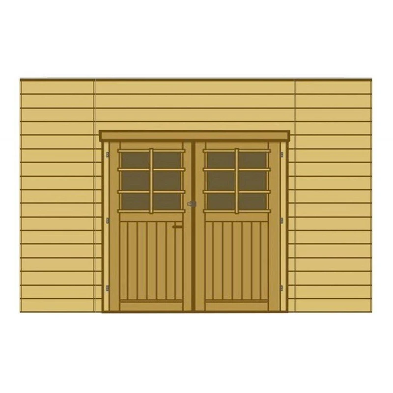 Paroi Frontale Avec Double Porte 480x245cm Pour Carport Modulable En Bois Traité Autoclave - SOLID 1 Paroi Frontale Avec Double Porte 480x245cm Pour Carport Modulable En Bois Traité Autoclave - SOLID