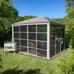 Pavillon Striano 362x298cm En Aluminium Et Acier Galvanisé Avec Moustiquaires - SOJAG -Jardin Extérieur Boutique pavillon striano 362x298cm en aluminium et acier galvanise avec moustiquaires sojag 5