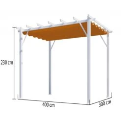 Pergola 100% Aluminium Coloris Blanc 12m² Avec Toile D'ombrage Rouille 140gr/m² HABRITA 5 Pergola 100% Aluminium Coloris Blanc 12m² Avec Toile D'ombrage Rouille 140gr/m² HABRITA -Jardin Extérieur Boutique pergola 100 aluminium coloris blanc 12m avec toile d ombrage rouille 140grm habrita 2