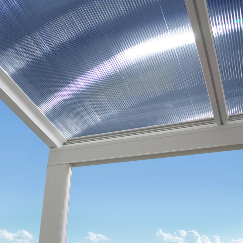 Pergola Adossée 300x300cm En Aluminium Blanc Et Polycarbonate 4mm CIELO - DCB Garden 3 Pergola Adossée 300x300cm En Aluminium Blanc Et Polycarbonate 4mm CIELO - DCB Garden – Image 3