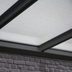 Pergola Adossée 300x300cm En Aluminium Noir Et Polycarbonate 4mm CIELO - DCB Garden -Jardin Extérieur Boutique pergola adossee 300x300cm en aluminium noir et polycarbonate 4mm cielo dcb garden 3