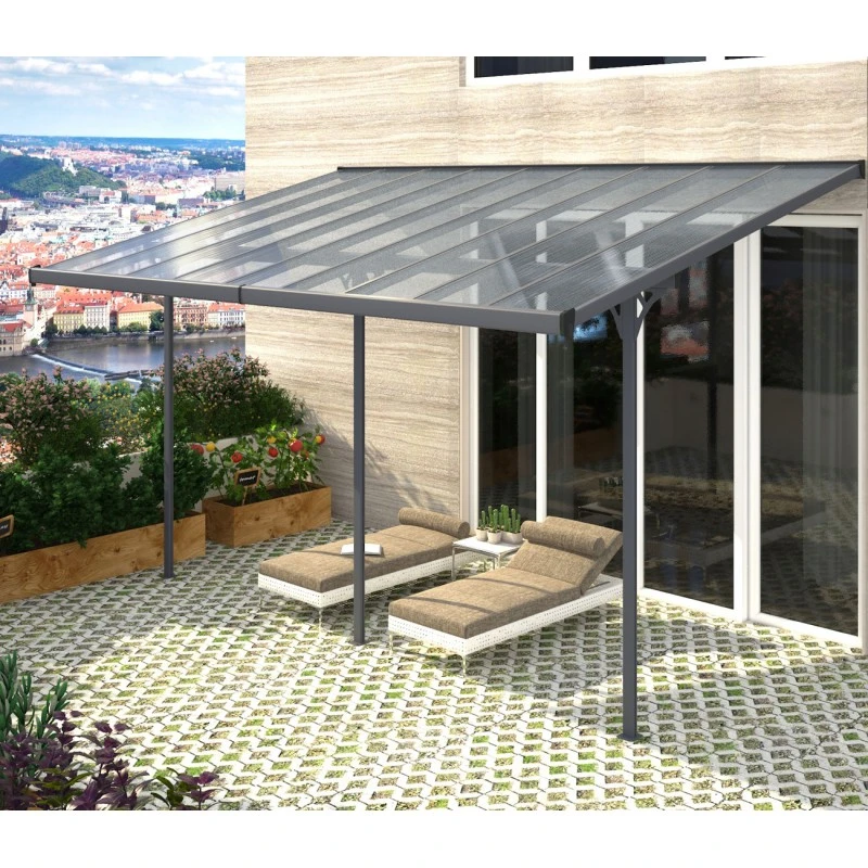 Pergola Adossée Ajustable - Toit De Terrasse En Alu 3,05x5,57m X-METAL 1 Pergola Adossée Ajustable - Toit De Terrasse En Alu 3,05x5,57m X-METAL