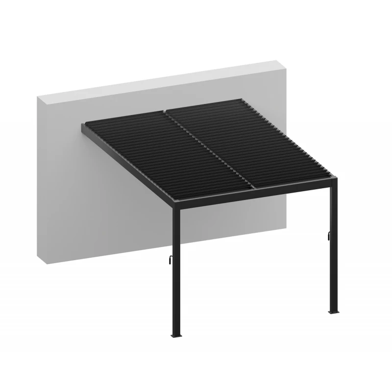 Pergola Adossée Bioclimatique En Aluminium Blanc 300x300cm Avec Lames Blanches ODIN - GardenGate 1 Pergola Adossée Bioclimatique En Aluminium Blanc 300x300cm Avec Lames Blanches ODIN - GardenGate