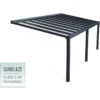 Pergola Adossée Stockholm 350x740cm Aluminium Gris Et Polycarbonate Avec Stores De Toit Rétractables – Palram - Canopia