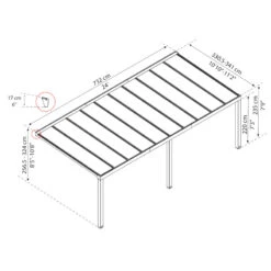 Pergola Adossée Stockholm 350x740cm Aluminium Gris Et Polycarbonate Avec Stores De Toit Rétractables – Palram - Canopia -Jardin Extérieur Boutique pergola adossee stockholm 350x740cm aluminium gris et polycarbonate avec stores de toit retractables palram 4