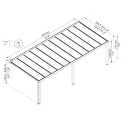 Pergola Adossée Stockholm 350x810cm Aluminium Gris Et Polycarbonate Avec Stores De Toit Rétractables – Palram - Canopia -Jardin Extérieur Boutique pergola adossee stockholm 350x810cm aluminium gris et polycarbonate avec stores de toit retractables palram 4