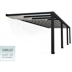 Pergola Adossée Stockholm 350x950cm Aluminium Gris Et Polycarbonate Avec Stores De Toit Rétractables – Palram - Canopia -Jardin Extérieur Boutique pergola adossee stockholm 350x950cm aluminium gris et polycarbonate avec stores de toit retractables palram 2