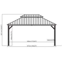 Pergola Alu Anthracite Et Acier Galvanisé Messina 3,63x4,83m - SOJAG -Jardin Extérieur Boutique pergola alu anthracite et acier galvanise messina 363x483m sojag 1 2