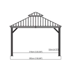 Pergola Alu Anthracite Et Acier Galvanisé Messina 3,63x4,83m - SOJAG -Jardin Extérieur Boutique pergola alu anthracite et acier galvanise messina 363x483m sojag 1 3