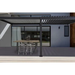 Pergola Bioclimatique Adossée En Alu Anthracite 3,6x6m Ombrea -Jardin Extérieur Boutique pergola bioclimatique adossee en alu anthracite 36x6m ombrea 2