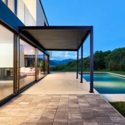 Meilleures ventes 17 Pergola Bioclimatique Adossée En Alu Anthracite 3,6x6m Ombrea