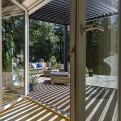 Pergola Bioclimatique Adossée En Alu Anthracite 3x5.3m Ombrea -Jardin Extérieur Boutique pergola bioclimatique adossee en alu anthracite 3x36m ombrea 2