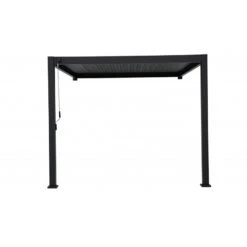 Pergola Bioclimatique Adossée En Alu Anthracite 3x3m Ombrea -Jardin Extérieur Boutique pergola bioclimatique adossee en alu anthracite 3x3m ombrea 4