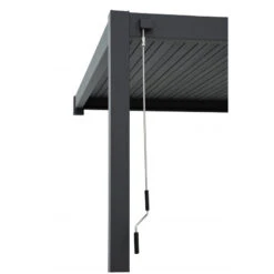 Pergola Bioclimatique Adossée En Alu Anthracite 3x3m Ombrea -Jardin Extérieur Boutique pergola bioclimatique adossee en alu anthracite 3x3m ombrea 5