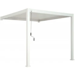 Pergola Bioclimatique Adossée En Alu Blanc 3x3m Ombrea -Jardin Extérieur Boutique pergola bioclimatique adossee en alu blanc 3x3m ombrea 2