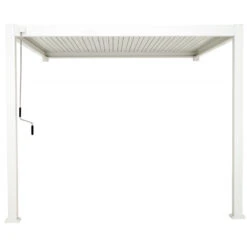 Pergola Bioclimatique Adossée En Alu Blanc 3x3m Ombrea -Jardin Extérieur Boutique pergola bioclimatique adossee en alu blanc 3x3m ombrea 3