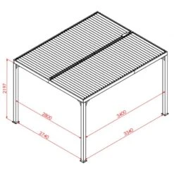 Pergola Bioclimatique Aluminium Anthracite 10,80m² Toit Avec Lames Ovales Aluminium + Rideau Gris Pour Côté 3m HABRITA -Jardin Extérieur Boutique pergola bioclimatique aluminium anthracite 1080m toit avec lames ovales aluminium rideau gris pour cote 3m habrita 4