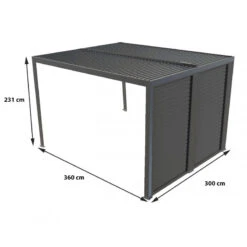 Pergola Bioclimatique Aluminium Anthracite 10,80m² Toit Avec Lames Ovales Aluminium + Ventelles Latérales Pour Côté 3m – HABRITA -Jardin Extérieur Boutique pergola bioclimatique aluminium anthracite 1080m toit avec lames ovales aluminium ventelles laterales pour cote 3m habrita 3