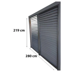 Pergola Bioclimatique Aluminium Anthracite 10,80m² Toit Avec Lames Ovales Aluminium + Ventelles Latérales Pour Côté 3m – HABRITA -Jardin Extérieur Boutique pergola bioclimatique aluminium anthracite 1080m toit avec lames ovales aluminium ventelles laterales pour cote 3m habrita 5