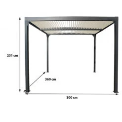 Pergola Bioclimatique Aluminium Anthracite 10,80m² + Toit Avec Lames Ovales écru HABRITA -Jardin Extérieur Boutique pergola bioclimatique aluminium anthracite 1080m toit avec lames ovales ecru habrita 2