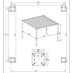 Pergola Bioclimatique Autoportante En Alu Anthracite 3.6x3.6m Ombrea -Jardin Extérieur Boutique pergola bioclimatique autoportante en alu anthracite 36x36m ombrea 5