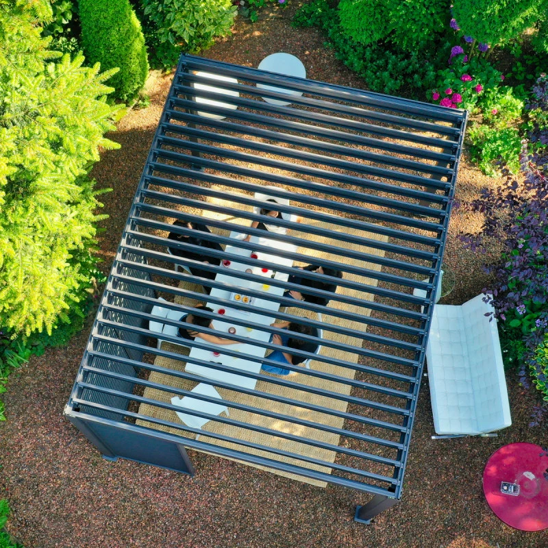 Pergola Bioclimatique Autoportante En Alu Anthracite 3x4m Ombrea 3 Pergola Bioclimatique Autoportante En Alu Anthracite 3x4m Ombrea – Image 3