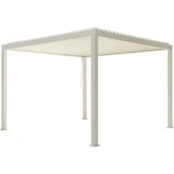 Pergola Bioclimatique Autoportante En Alu Blanc 3.6x3.6m Ombrea -Jardin Extérieur Boutique pergola bioclimatique autoportante en alu blanc 36x36m ombrea 2