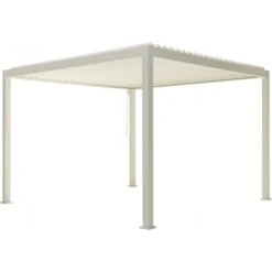 Meilleures ventes -Jardin Extérieur Boutique pergola bioclimatique autoportante en alu blanc 3x3m ombrea 1