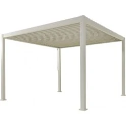 Pergola Bioclimatique Autoportante En Alu Blanc 3x3m Ombrea -Jardin Extérieur Boutique pergola bioclimatique autoportante en alu blanc 3x3m ombrea 4