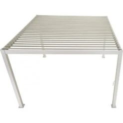 Pergola Bioclimatique Autoportante En Alu Blanc 3x3m Ombrea -Jardin Extérieur Boutique pergola bioclimatique autoportante en alu blanc 3x3m ombrea 5