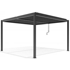 Pergola Bioclimatique Autoportante En Aluminium Anthracite 4x4m - X-METAL -Jardin Extérieur Boutique pergola bioclimatique autoportante en aluminium anthracite 4x4m x metal 2