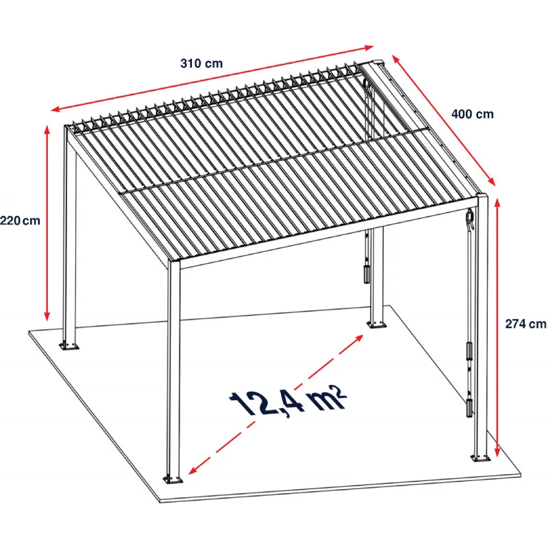 Pergola Bioclimatique En Aluminium Avec Lames Orientables Blanches TRAMONTO - DCB Garden 4 Pergola Bioclimatique En Aluminium Avec Lames Orientables Blanches TRAMONTO - DCB Garden – Image 4