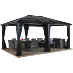 Pergola De Jardin Meridien 365x485cm En Aluminium Anthracite Et Polycarbonate 8mm – SOJAG -Jardin Extérieur Boutique pergola de jardin meridien en aluminium anthracite et polycarbonate 8mm sojag 2