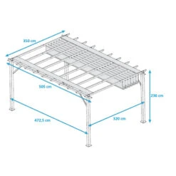 Pergola En Aluminium Blanc 350x505cm Florence – PARAGON OUTDOOR -Jardin Extérieur Boutique pergola en aluminium blanc 350x505cm florence paragon outdoor 2