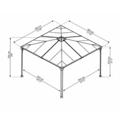 Pérgola De Aluminio Y Policarbonato 360x360cm Palermo™ 3600 - Canopia -Jardin Extérieur Boutique pergola en aluminium et polycarbonate 360x360cm palermo 3600 canopia 2