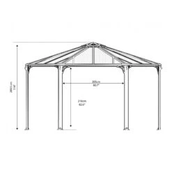 Pergola En Aluminium Et Polycarbonate Monaco™ 450x390cm - Palram - Canopia -Jardin Extérieur Boutique pergola en aluminium et polycarbonate monaco 450x390cm palram 2