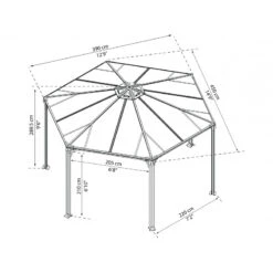 Pergola En Aluminium Et Polycarbonate Monaco™ 450x390cm - Palram - Canopia -Jardin Extérieur Boutique pergola en aluminium et polycarbonate monaco 450x390cm palram 3