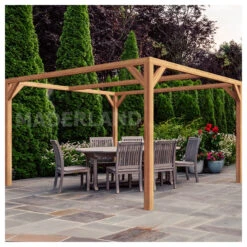 Meilleures ventes 23 Pergola En Bois Lamellé-collé 300x300cm Tarragona – Maderland