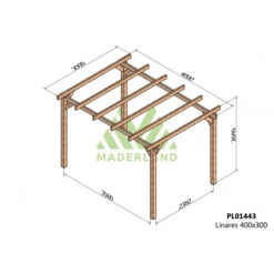 Meilleures ventes -Jardin Extérieur Boutique pergola en bois lamelle colle 400x300cm linares maderland 1