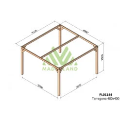 Meilleures ventes -Jardin Extérieur Boutique pergola en bois lamelle colle 400x400cm tarragona maderland 1