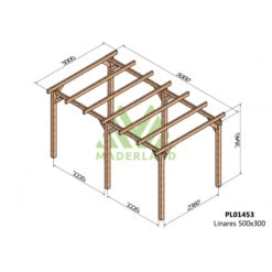 Meilleures ventes -Jardin Extérieur Boutique pergola en bois lamelle colle 500x300cm linares maderland 1