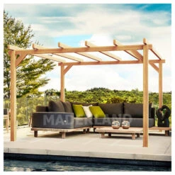Pergola En Bois Lamellé-collé 500x400cm Linares – Maderland