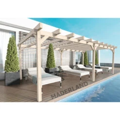 Pergola En Bois Lamellé-collé 500x400cm Marsella – Maderland